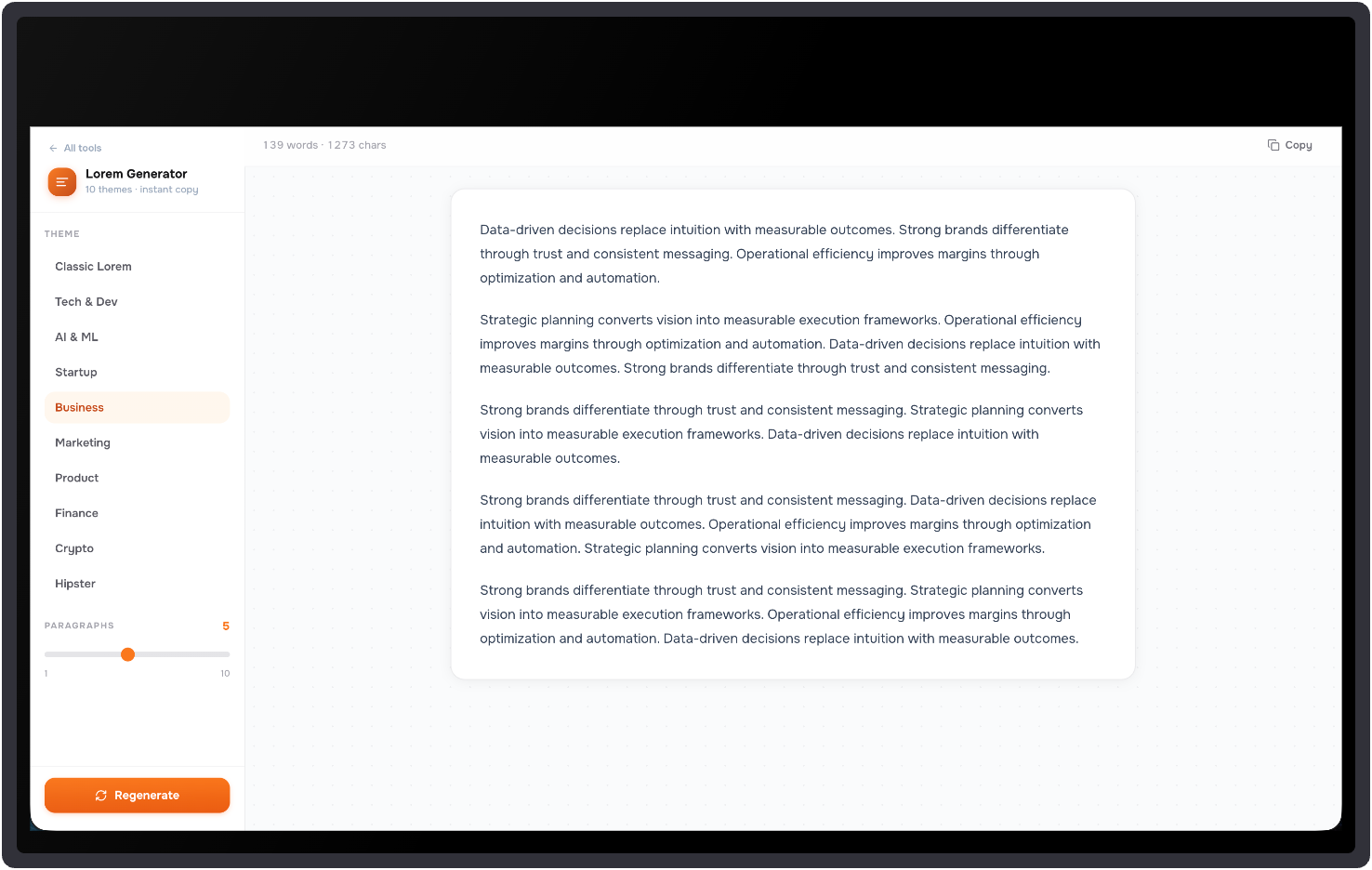 Lorem Ipsum Generator